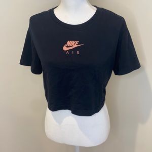 Nike Black Cropped Top Shirt Size Small Gym Shirt